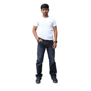 Regular Fit Stretchable Denim Jeans – Dark Blue Faded | Premium Daily Wear