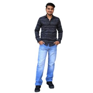 Smadds Men Sky Blue Straight Fit Stretchable Faded Jeans