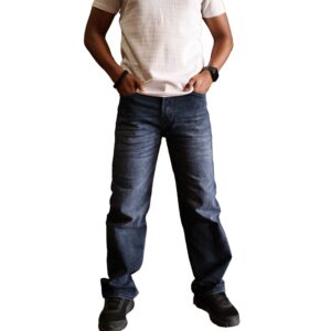 Smadds Men Black Straight Fit Stretchable Faded Jeans